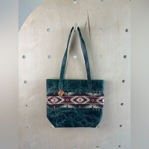 Rusty Roan Navajo-style Tote/Shoulder Bag Leather Wool Trim
